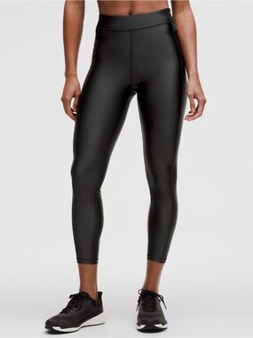 Lululemon High-Rise Black Satin Leggings
